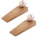 2 Pieces Mustard Dotted Ceramic Floral Door Stopper